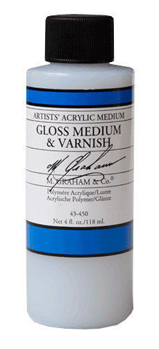 M. Graham Artists' Acrylic Medium Gloss Medium & Varnish 4oz